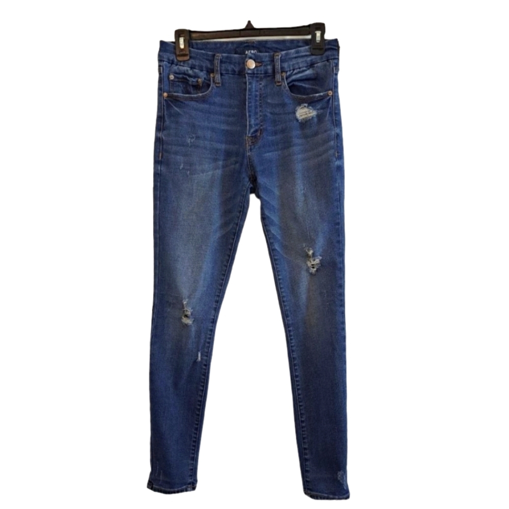 Aeropostale High Rise Curvy Distressed Skinny Jeans Grunge Size 8